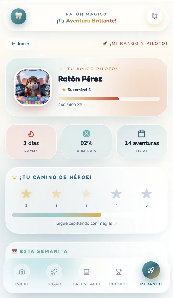Pantalla Mi Rango de la app de cepillado